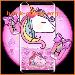 Lovely Cuteness Pink Unicorn Keyboard Theme icon