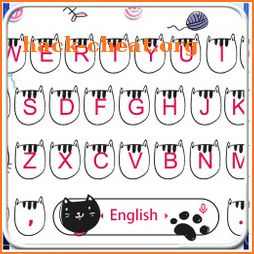 Lovely Pink Cartoon Cat Keyboard Theme icon