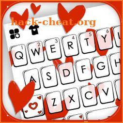 Lovely Red Hearts Keyboard Background icon