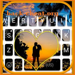 Lovers at Sunset Beach Keyboard Theme icon