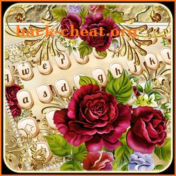 Luxurious Golden Pattern Rose Keyboard icon