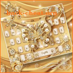 Luxurious Golden Silk Butterfly Keyboard Theme icon