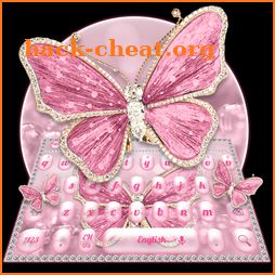 Luxurious Pink Diamond Butterfly Keyboard icon