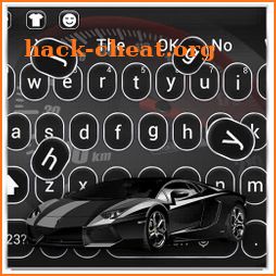 Luxury black sports car keyboard icon
