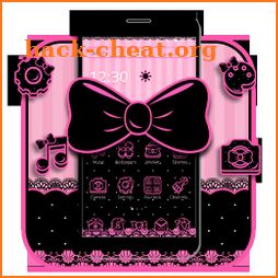 Luxury Cute Pink Black Bow Theme icon