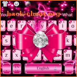 Luxury Diamond Pink Bow Keyboard Theme icon