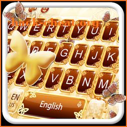 Luxury Gold Butterfly Keyboard Theme icon