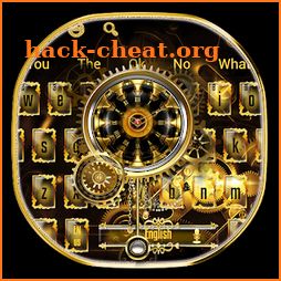 Luxury Gold Clock Keyboard Theme icon