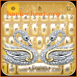 Luxury Gold Diamond Swan Keyboard Theme icon
