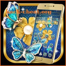 Luxury Gold Sparkling Butterflies Theme icon
