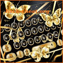 Luxury Golden Black Butterfly Keyboard icon