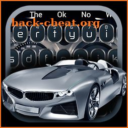 Luxury silver car speedometer keyboard theme icon