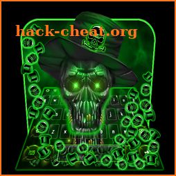 Magical Black Green Skull Gravity Keyboard Theme icon