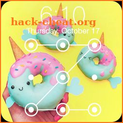 Magical Unicorn Donuts Sweet Bakery Lock Security icon