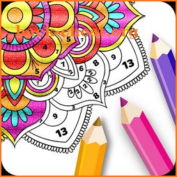 Mandala Glitter Color Puzzle - Paint by Numbers icon