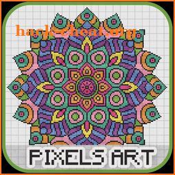 Mandala Pixel Art - Number Coloring icon