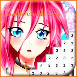 Manga Girls Color By Number: Paint Anime Pixel Art icon