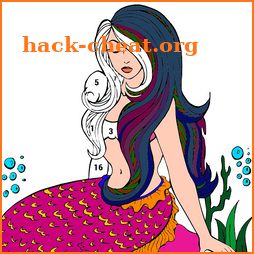 Mermaid Color by Number: Adult Coloring Book Pages icon