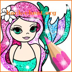 Mermaid Coloring Book Glitter icon