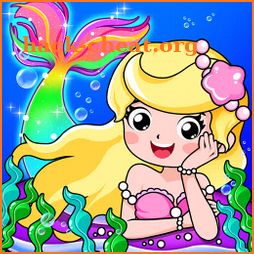 Mermaid Princess Town Design icon