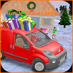Modern Santa Gift Delivery - Christmas van drive icon