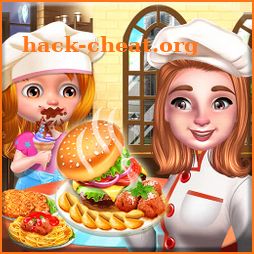 Mommy and baby cooking icon