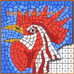 Mosaic Pixel Art Coloring By Number icon