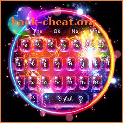 Multi Colour Neon Heart Keyboard Theme icon
