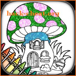 Mushroom Glitter Coloring Page icon