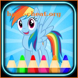 my pony coloring little rainbow fans icon