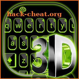 Neon 3d Green Black Tech Keyboard Theme icon