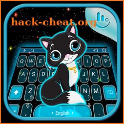 Neon Black Cat Keyboard Theme icon