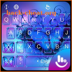 Neon Blue Butterfly Keybaord Theme icon