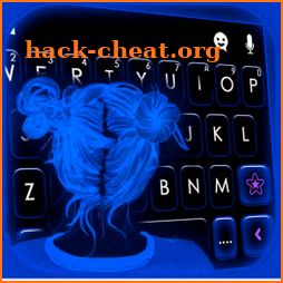 Neon Blue Girl Keyboard Theme icon