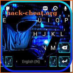 Neon Blue Hacker Keyboard Background icon