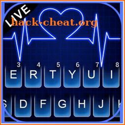 Neon Blue Heartbeat Keyboard Theme icon