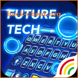 Neon Blue Keyboard - Tech icon
