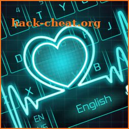 Neon Blue Love Heart Keyboard icon