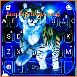 Neon Blue Tiger King Keyboard Theme icon