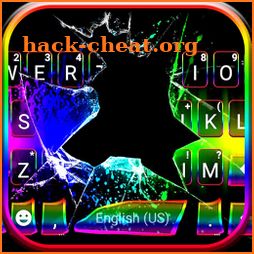 Neon Broken Glass Keyboard Theme icon