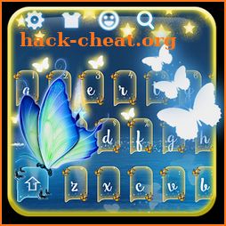 Neon butterfly keyboard theme icon