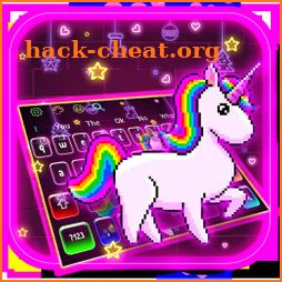 Neon Cartoon Rainbow Unicorn Keyboard icon