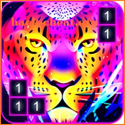 Neon coloring book for adults icon
