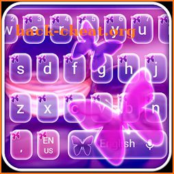Neon Crystal Butterfly Keyboard icon