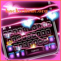 Neon Flash Hearts Keyboard Theme icon