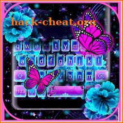 Neon Flower Butterfly Keyboard Theme icon