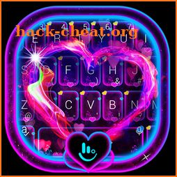Neon Galaxy Heart Keyboard Theme icon