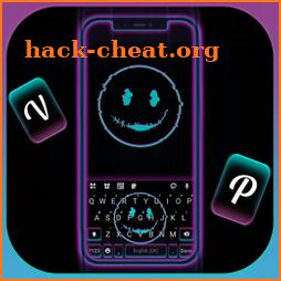 Neon Glitch Emoji Keyboard Background icon