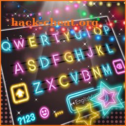 Neon Glow Lights Keyboard Background icon