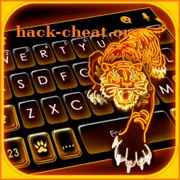 Neon Gold Tiger Keyboard Theme icon